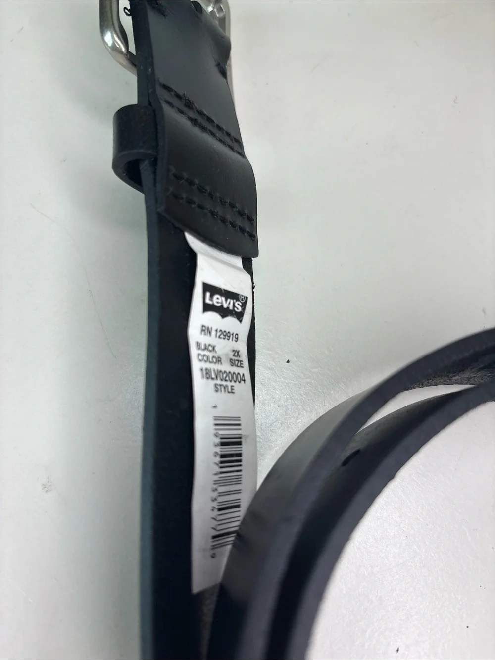 Levi’s Black Genuine Leather Belt Silver Buckle 2X Plus Size Men’s Casual
